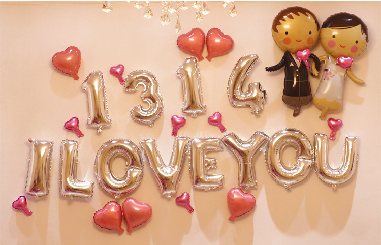 16 \"aluminum film alphabet balloon wholesale aluminum foil balloon birthday party wedding supplies New Year alphabet