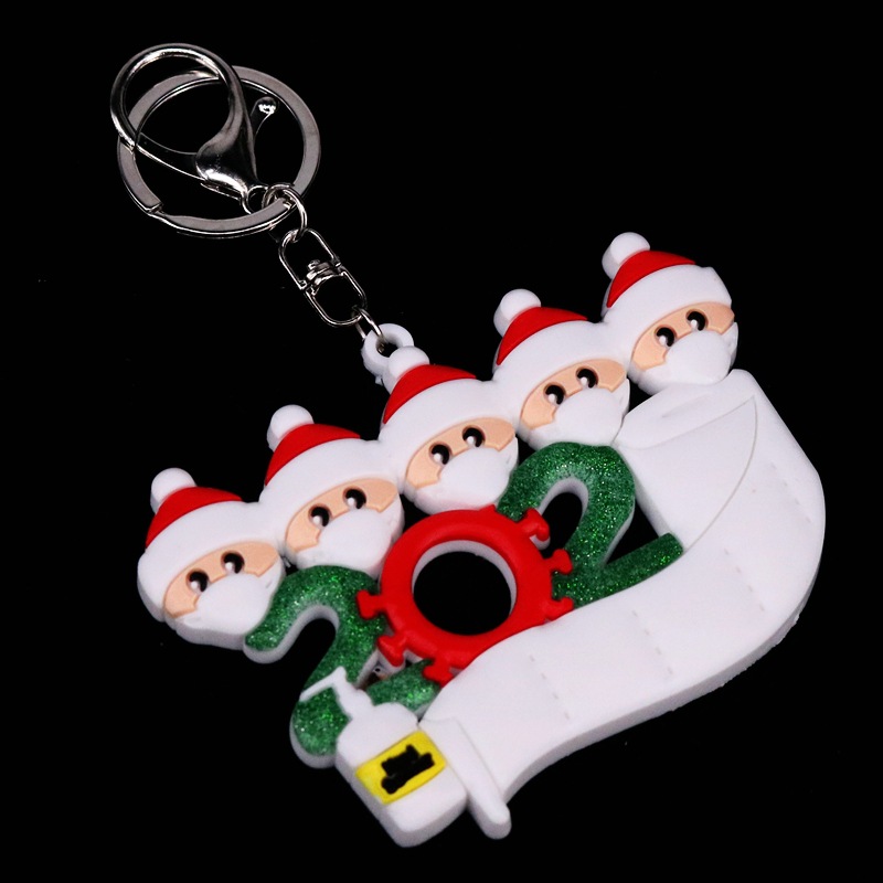 Christmas Festival Epidemic Prevention Keychain Survivor Mask Old Man Christmas Bag Key Ring DIY Name Greetings Christmas Festival Epidemic Prevention Keychain Survivor Mask Old Man Christmas Bag Key Ring DIY Name Greetings
