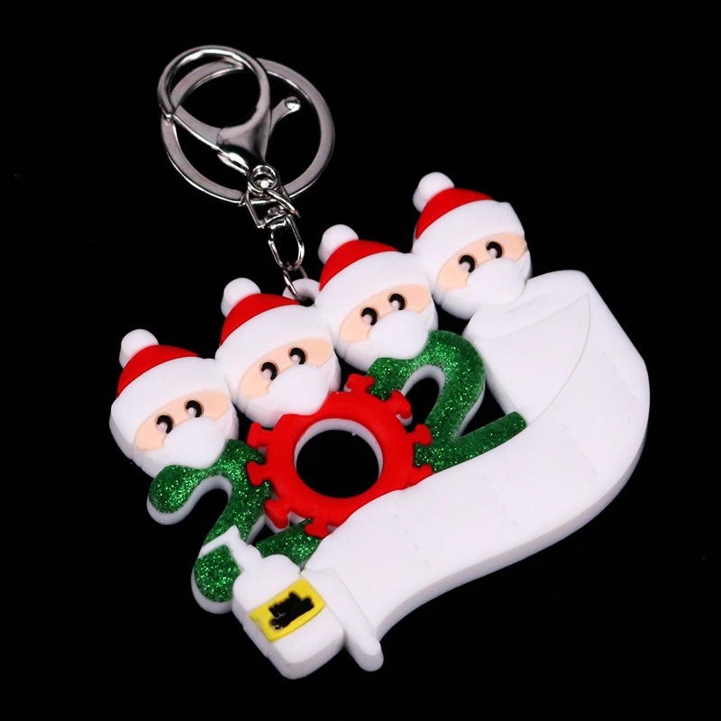 Christmas Festival Epidemic Prevention Keychain Survivor Mask Old Man Christmas Bag Key Ring DIY Name Greetings Christmas Festival Epidemic Prevention Keychain Survivor Mask Old Man Christmas Bag Key Ring DIY Name Greetings