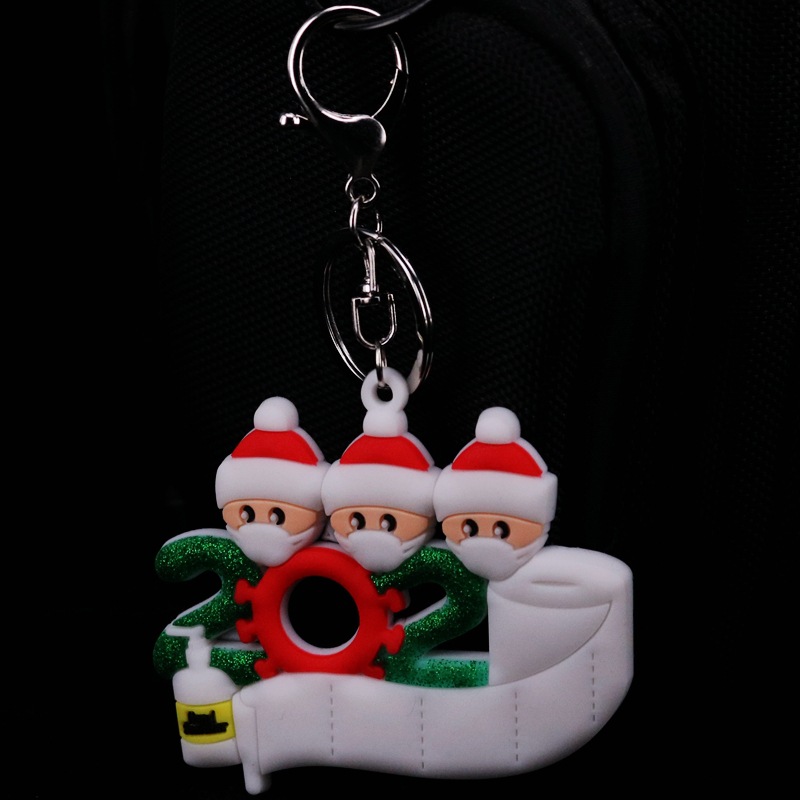 Christmas Festival Epidemic Prevention Keychain Survivor Mask Old Man Christmas Bag Key Ring DIY Name Greetings Christmas Festival Epidemic Prevention Keychain Survivor Mask Old Man Christmas Bag Key Ring DIY Name Greetings