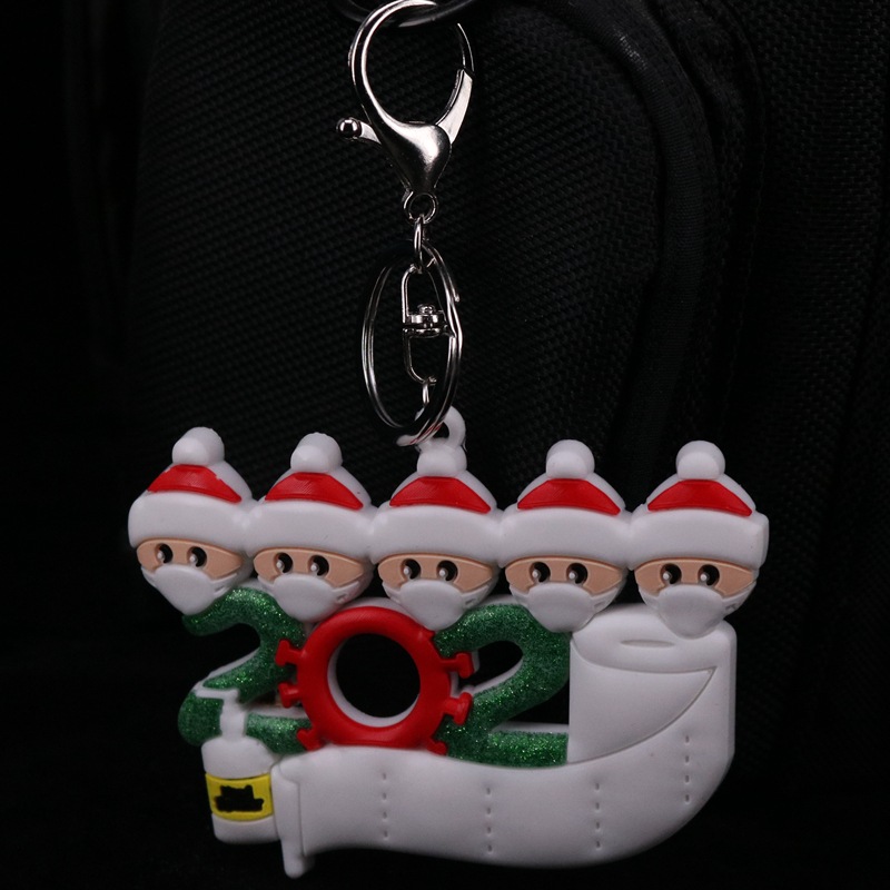 Christmas Festival Epidemic Prevention Keychain Survivor Mask Old Man Christmas Bag Key Ring DIY Name Greetings Christmas Festival Epidemic Prevention Keychain Survivor Mask Old Man Christmas Bag Key Ring DIY Name Greetings