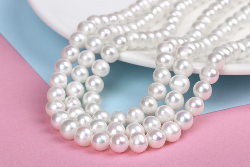 Natural Freshwater Pearl Necklace Women's Fashion ThreeLayer Pearl Necklace MidAutumn Festival Gift for Mother