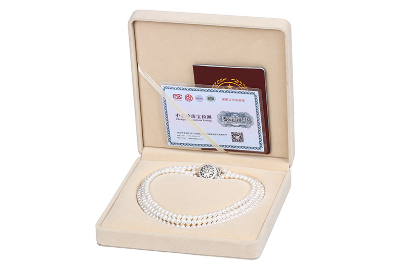 Natural Freshwater Pearl Necklace Women's Fashion ThreeLayer Pearl Necklace MidAutumn Festival Gift for Mother