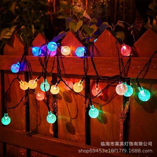 LED Solar Bubble Ball Lighting Chain Starry Christmas Festival Outdoor Courtyard Decoration Crystal Ball Colored Lights LED Solar Bubble Ball Lighting Chain Starry Christmas Festival Outdoor Courtyard Decoration Crystal Ball Colored Lights