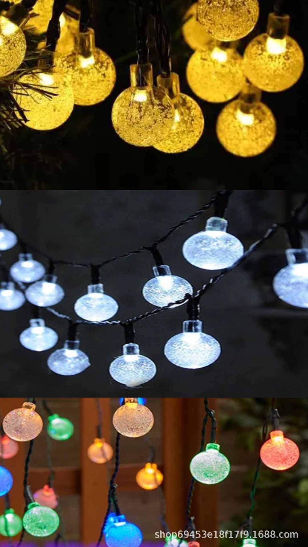 LED Solar Bubble Ball Lighting Chain Starry Christmas Festival Outdoor Courtyard Decoration Crystal Ball Colored Lights LED Solar Bubble Ball Lighting Chain Starry Christmas Festival Outdoor Courtyard Decoration Crystal Ball Colored Lights