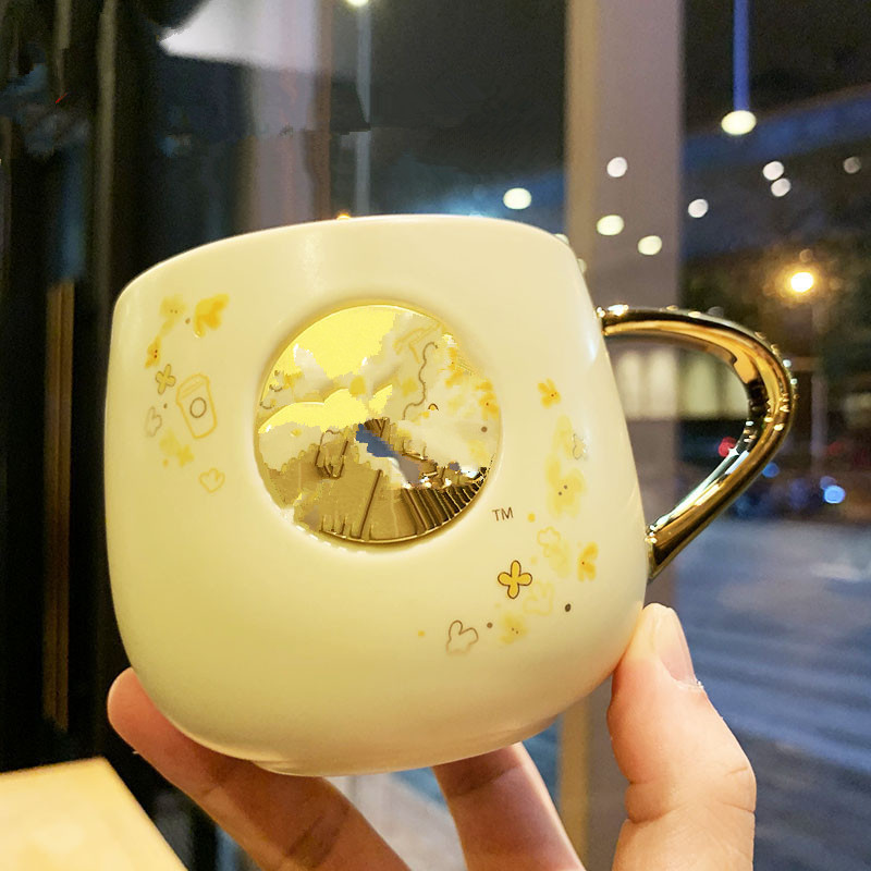 Gift 2020 Jade Hare Cup Mid-Autumn Festival Osmanthus Fragrans Copper Seal Mug Gift Box Classic Goddess Matte Water Cup