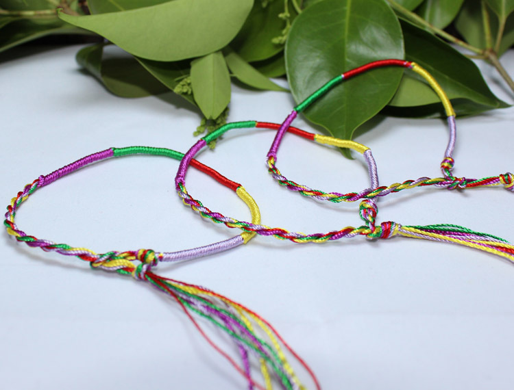 Boat Festival Colorful Rope Bracelet Colorful Ethnic Style Braiding Thread Peace and Lucky Colorful Rope Bracelet Strand