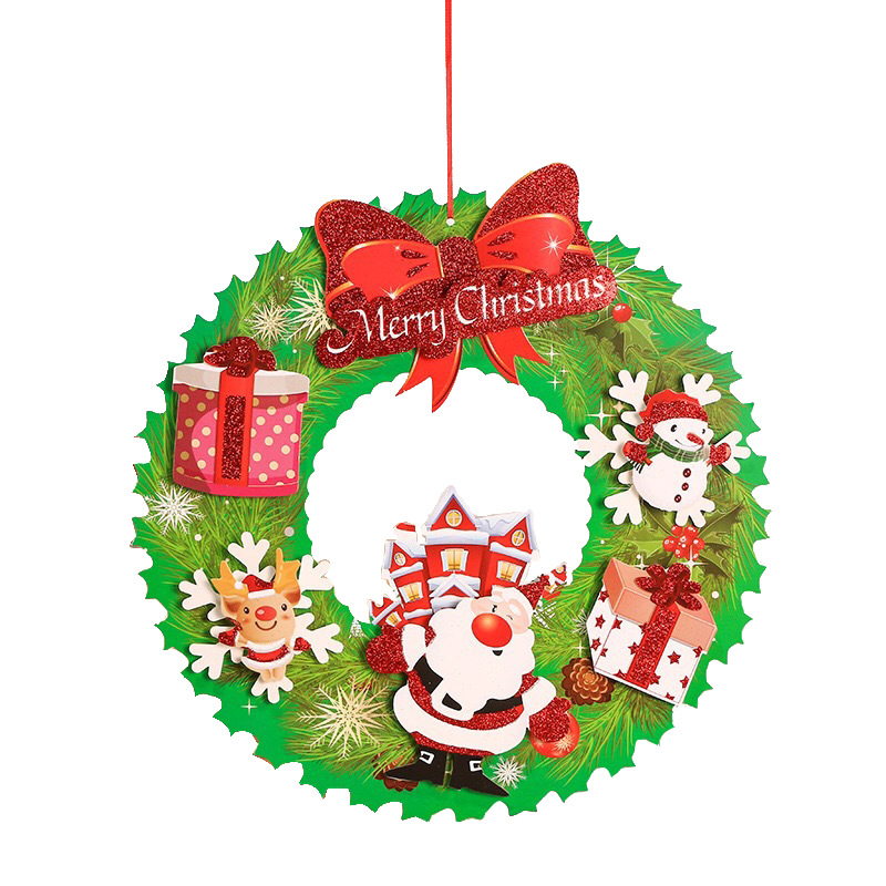 Factory direct Santa Claus flower old man walking stick decorations stereo sprinkling paper garland garland pendant
