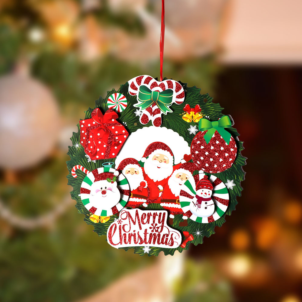 Factory direct Santa Claus flower old man walking stick decorations stereo sprinkling paper garland garland pendant Factory direct Santa Claus flower old man walking stick decorations stereo sprinkling paper garland garland pendant