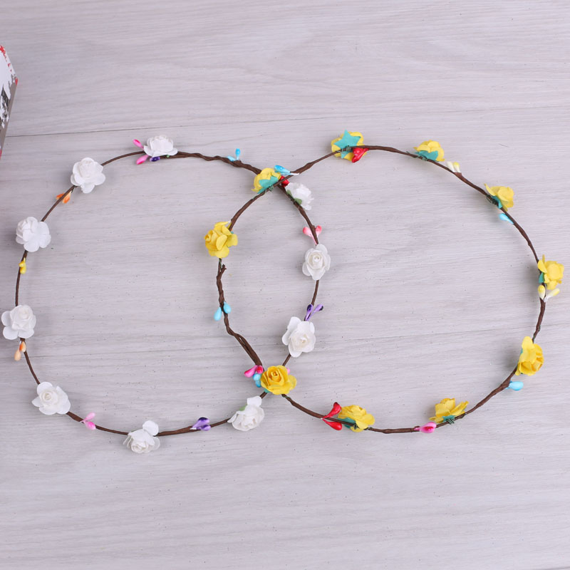 Paper plum blossom 10-flower garland hair ornament bride&#039;s head flower ornament seaside holiday trip flower headband spring tour