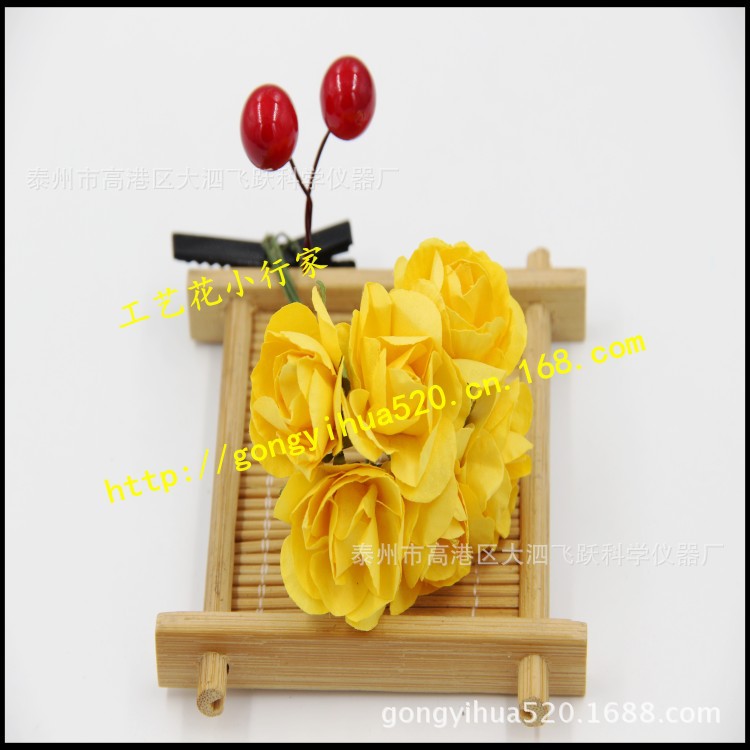2. 5cm Azalea Peony Rose Handmade Simulation Paper Flower DIY Wedding Candies Box Garland Accessories Paper Flower Bouquet