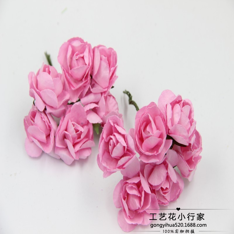 2. 5cm Azalea Peony Rose Handmade Simulation Paper Flower DIY Wedding Candies Box Garland Accessories Paper Flower Bouquet