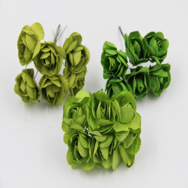 2. 5cm Azalea Peony Rose Handmade Simulation Paper Flower DIY Wedding Candies Box Garland Accessories Paper Flower Bouquet
