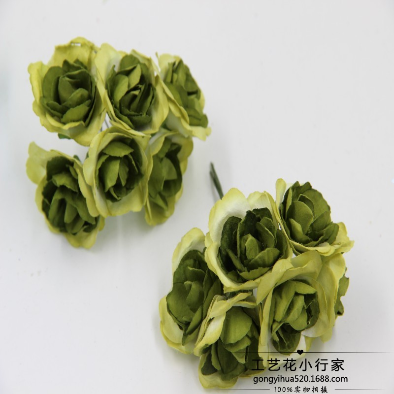 2. 5cm Azalea Peony Rose Handmade Simulation Paper Flower DIY Wedding Candies Box Garland Accessories Paper Flower Bouquet