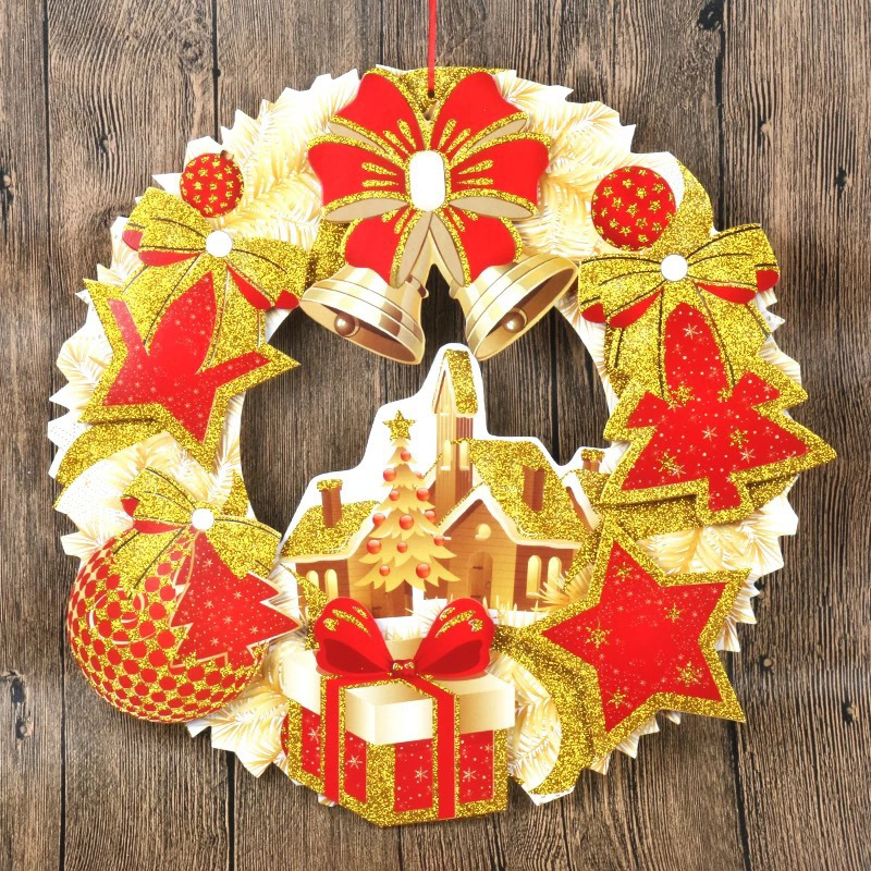 Christmas candy decorations stereo garland 3D paper garland wall decoration shop hotel window decoration stickers