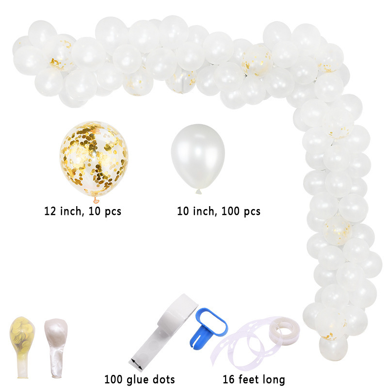 Garland Arch Paper Scrap Balloon Set 10-Inch White Balloon Garland Set Wedding Christmas Party Decoration Garland Arch Paper Scrap Balloon Set 10-Inch White Balloon Garland Set Wedding Christmas Party Decoration