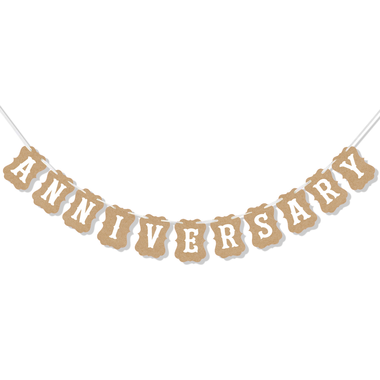 Factory Direct Sales Wedding Anniversary Party Decoration Garland Happy Anniversary Kraft Paper Hanging Flag