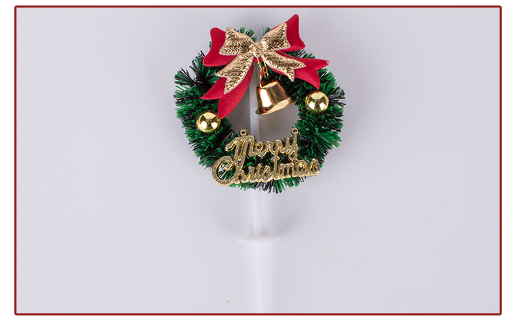 Christmas Tree Old Man Garland Pine Cone Bell Muffin Paper Cup Tree Root Cream Cake Decoration Card Insert Decoration