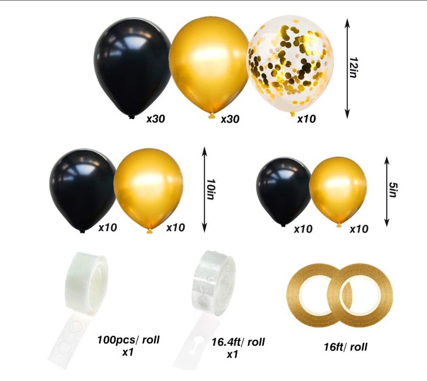 Black Gold Colorful Paper Scrap Balloon Arch Garland Set Party Balloon Birthday Wedding Shower Graduation Decoration Black Gold Colorful Paper Scrap Balloon Arch Garland Set Party Balloon Birthday Wedding Shower Graduation Decoration