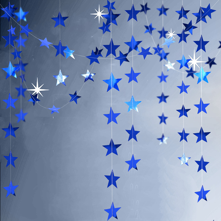 Mirror Wall Stickers FiveCorner Star Paper String Garland Christmas Decoration Wedding Party Flag Pulling Window Mirror Wall Stickers FiveCorner Star Paper String Garland Christmas Decoration Wedding Party Flag Pulling Window
