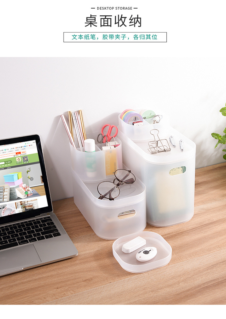 Desktop Storage Box Cosmetics Box with Lid Transparent Seperated Plastic Mask Box Lipstick Skin Care Storage Rack