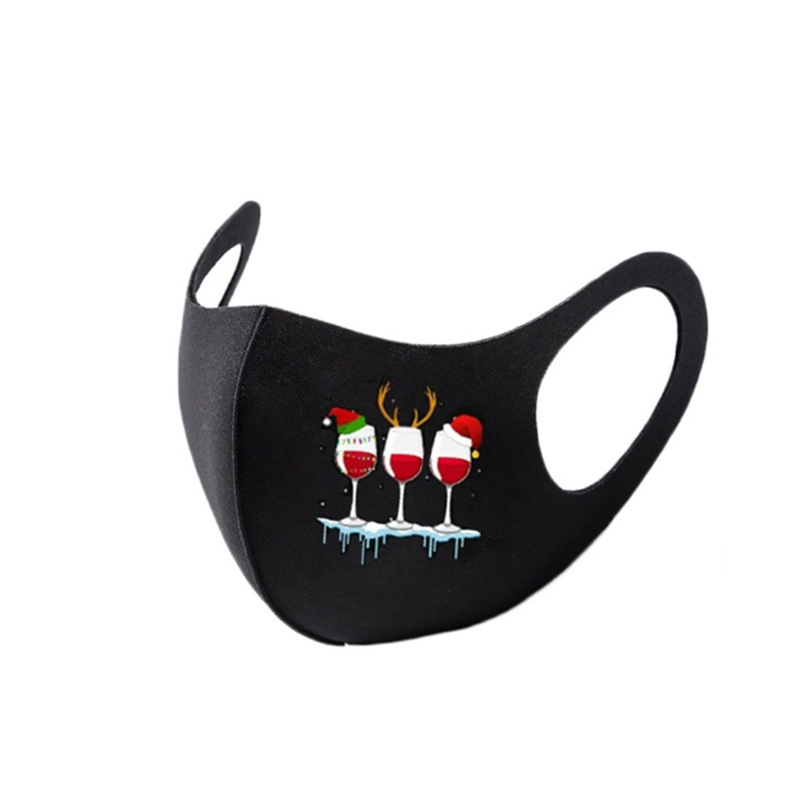 Christmas Mask Internet Celebrity Star Halloween Printing Autumn and Winter Ice Cotton Adult Non-Disposable Washable and Dustproof Christmas Mask Internet Celebrity Star Halloween Printing Autumn and Winter Ice Cotton Adult Non-Disposable Washable and Dustproof