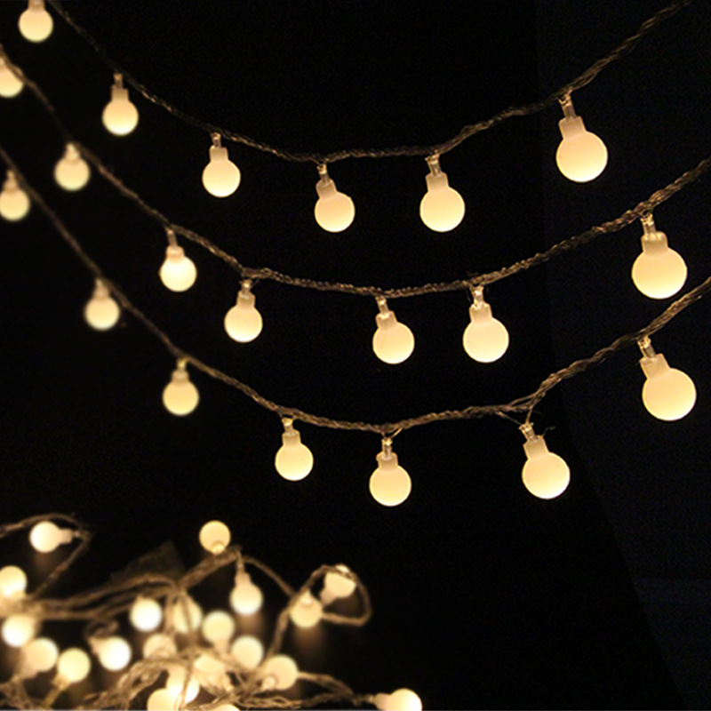 Outdoor Water-Proof String Lights Christmas Lights round Ball Star Light Wedding Room Decorative Lights