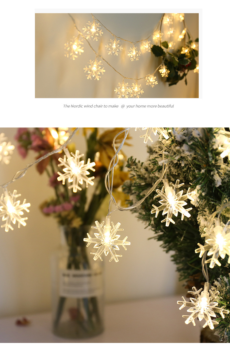 Cross-border wholesale LED Christmas tree snowflake stars small lights festival layout foil atmosphere environmental protection and beautiful
