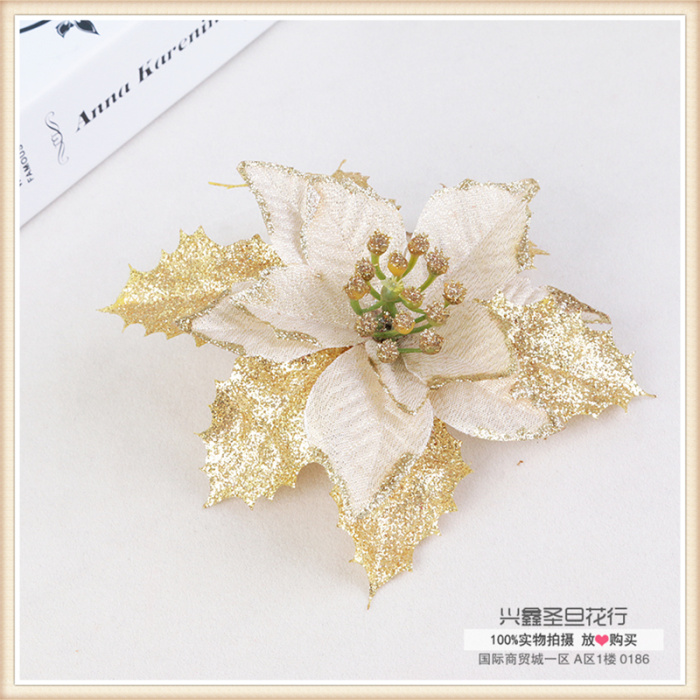 Christmas decorations of gold and silver Velvet Christmas flower decorated Christmas tree flower flowers Christmas decorations of gold and silver Velvet Christmas flower decorated Christmas tree flower flowers