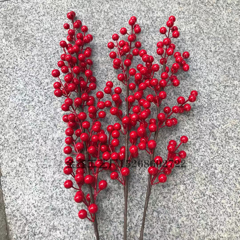 Red Berry Artificial Flower Fake berries Christmas Flower DIY Home Christmas Decoration New Year&#039;s decor Artificial Berr