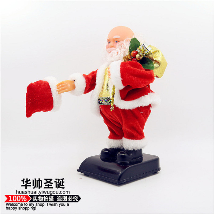 Cool dynamic singing and dancing Christmas Santa Claus plush electric toys