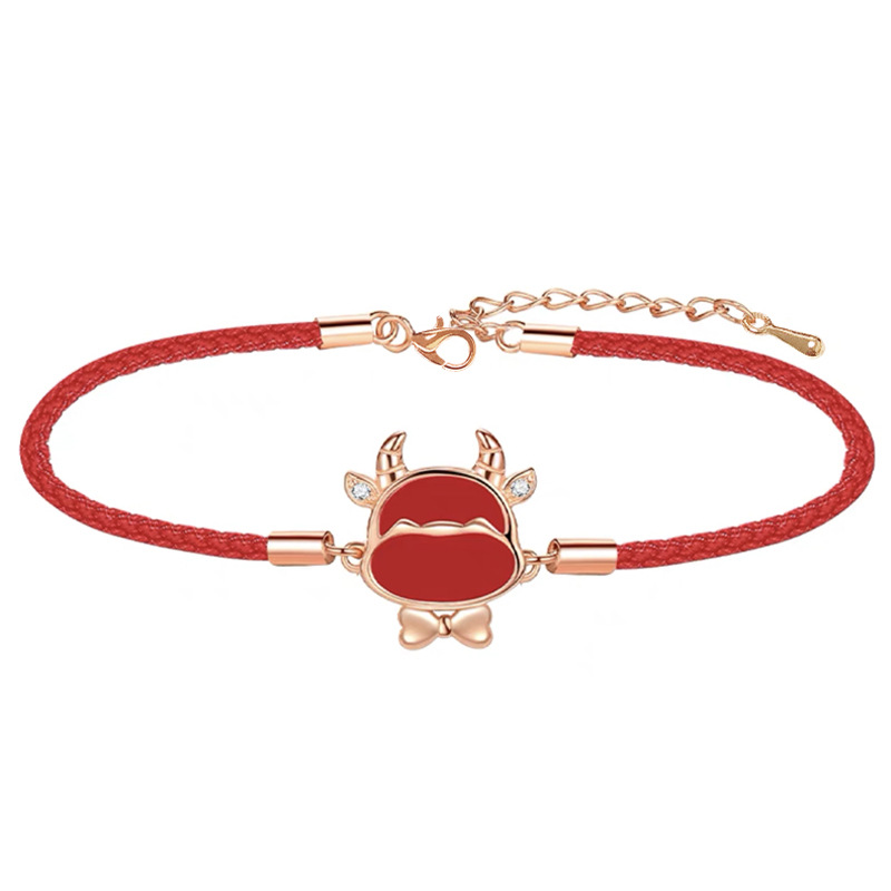 National Fashion New Animal 12 Zodiac Tiger Cow This Animal Year Red Rope Bracelet Couple Student Christmas New Year Gift Bracelet
