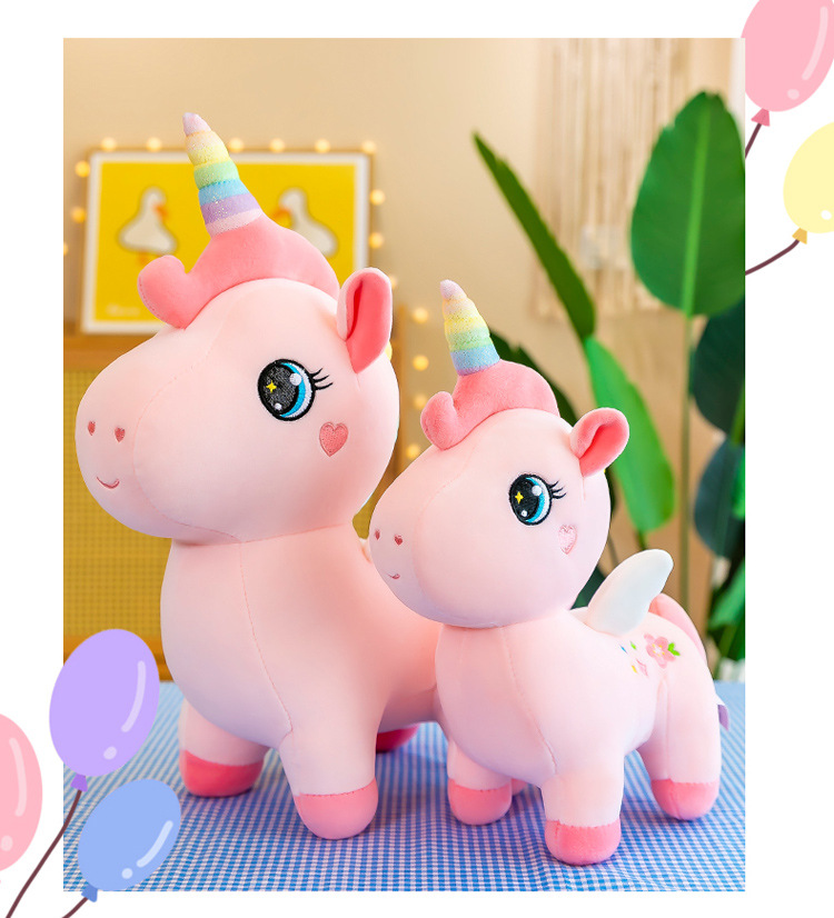Rainbow Horse Unicorn Plush Toy Doll Christmas Children's Gift Comfort Ragdoll Doll Color Pony