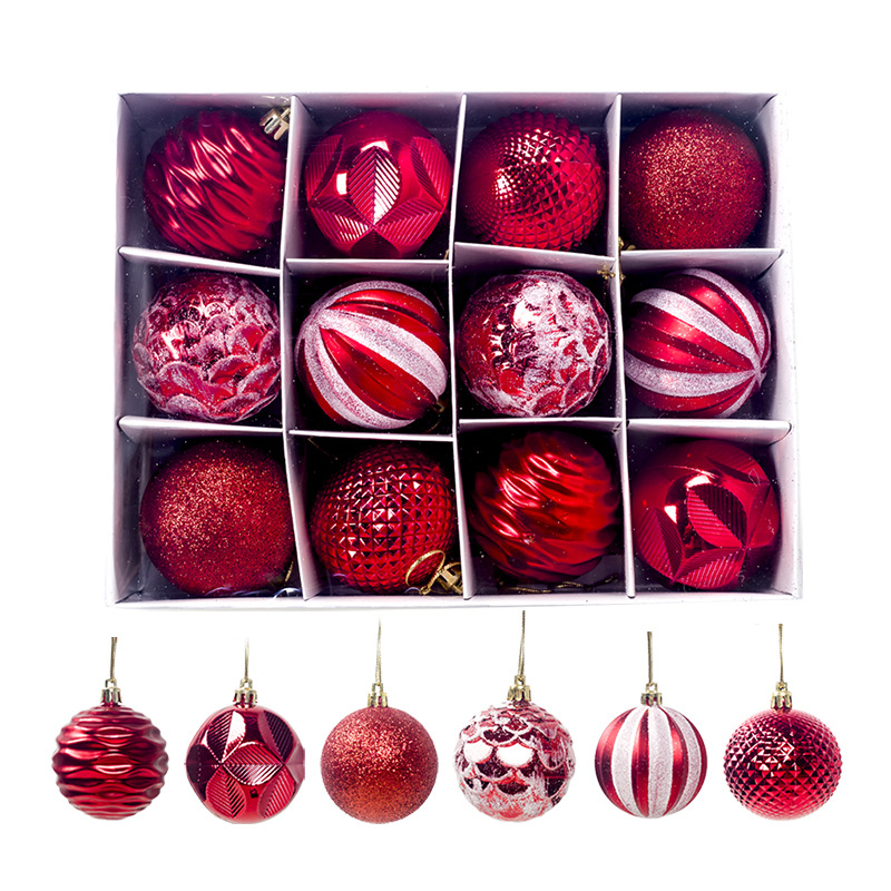 Christmas ball  Pendant Christmas Supplies Gift Decoration Colorful Ball 6 CM12 Boxed PVC Christmas Display Ball