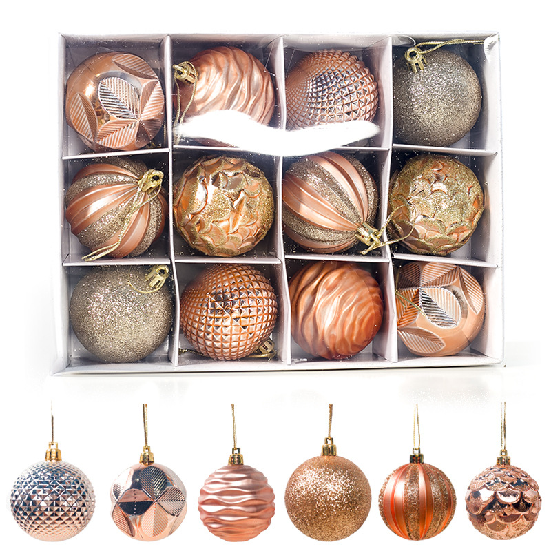 Christmas ball  Pendant Christmas Supplies Gift Decoration Colorful Ball 6 CM12 Boxed PVC Christmas Display Ball