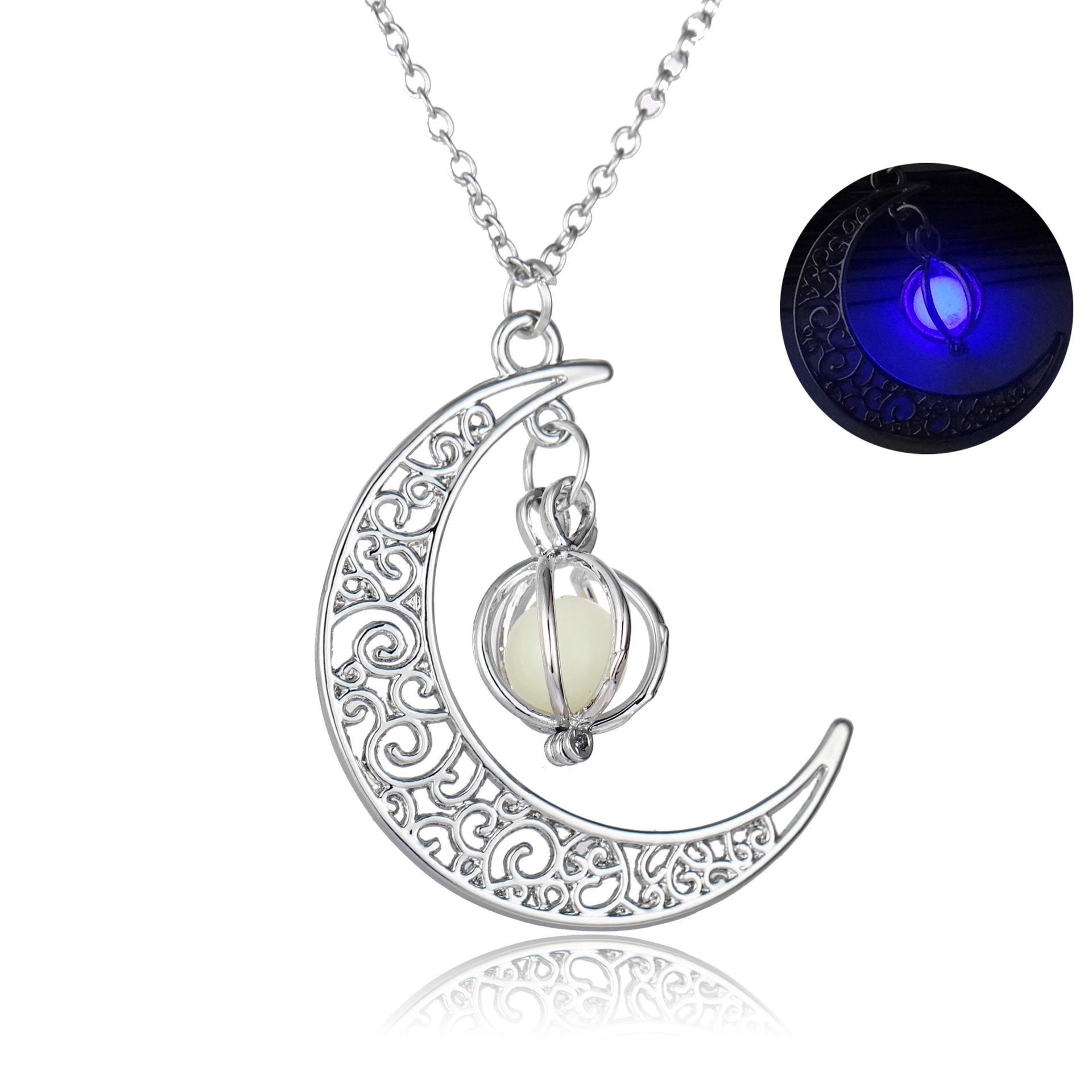 Popular Luminous Moon Pumpkin Creative Pendant Luminous Female Necklace Christmas Halloween Gift Ornament