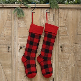 Gift Knitted Christmas Foot Sock Pendant Gift Bag Decorative Pendant Candy Bag Linen Flower Color Foot Sock Spot Large