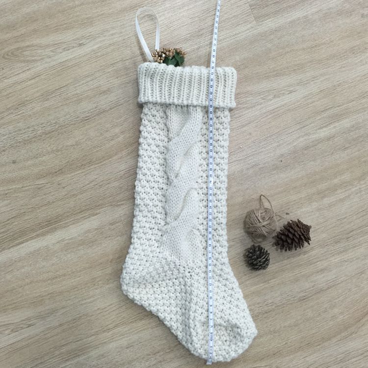 Gift Knitted Christmas Foot Sock Pendant Gift Bag Decorative Pendant Candy Bag Linen Flower Color Foot Sock Spot Large