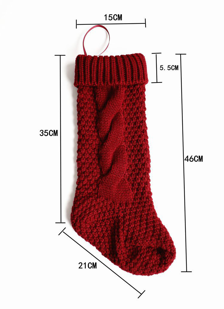 Gift Knitted Christmas Foot Sock Pendant Gift Bag Decorative Pendant Candy Bag Linen Flower Color Foot Sock Spot Large