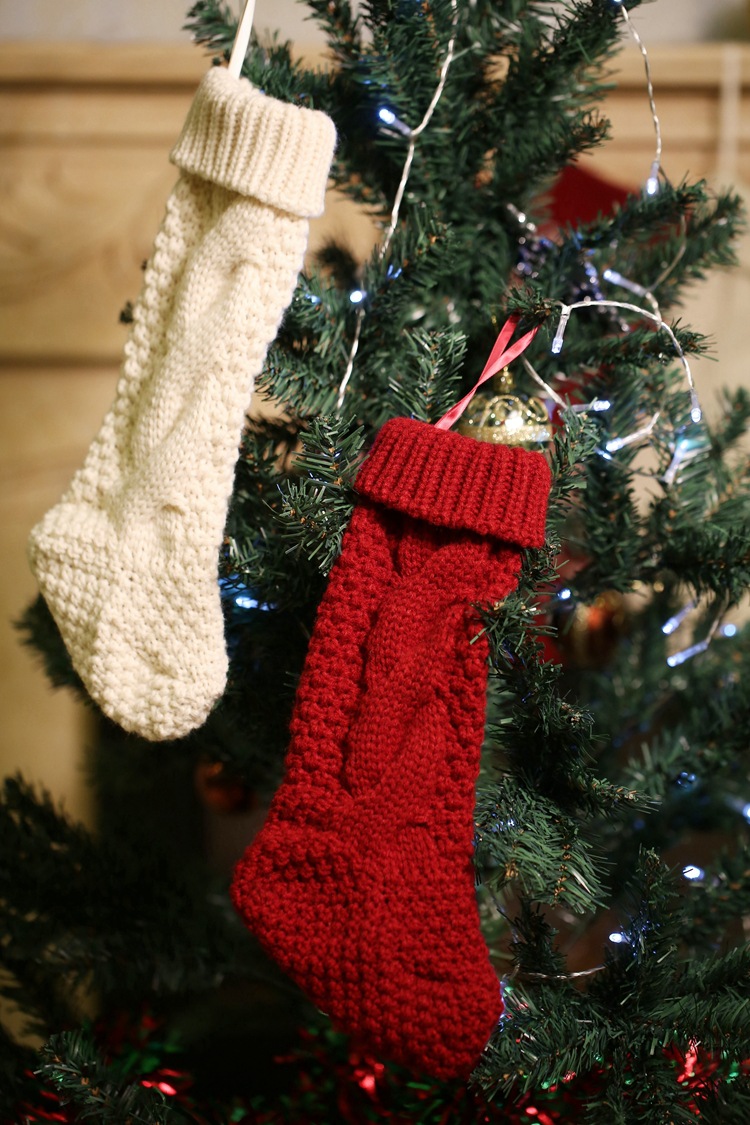 Gift Knitted Christmas Foot Sock Pendant Gift Bag Decorative Pendant Candy Bag Linen Flower Color Foot Sock Spot Large