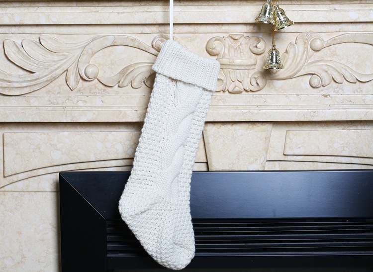 Gift Knitted Christmas Foot Sock Pendant Gift Bag Decorative Pendant Candy Bag Linen Flower Color Foot Sock Spot Large