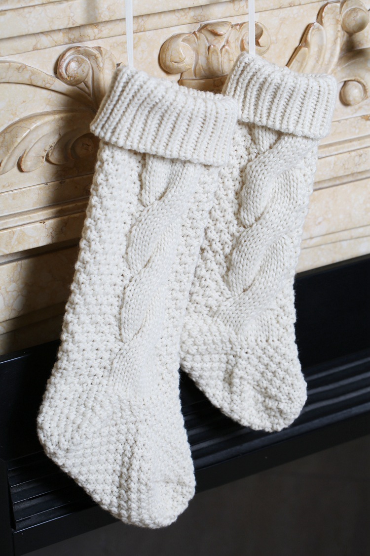 Gift Knitted Christmas Foot Sock Pendant Gift Bag Decorative Pendant Candy Bag Linen Flower Color Foot Sock Spot Large