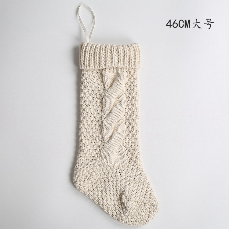 Gift Knitted Christmas Foot Sock Pendant Gift Bag Decorative Pendant Candy Bag Linen Flower Color Foot Sock Spot Large