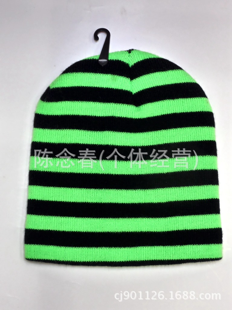 Special!!!!!!!!!!!!!!! South Chesapeake 's new fluorescent striped knit cap, knit cap, pointy hat, ribbed Christmas hat