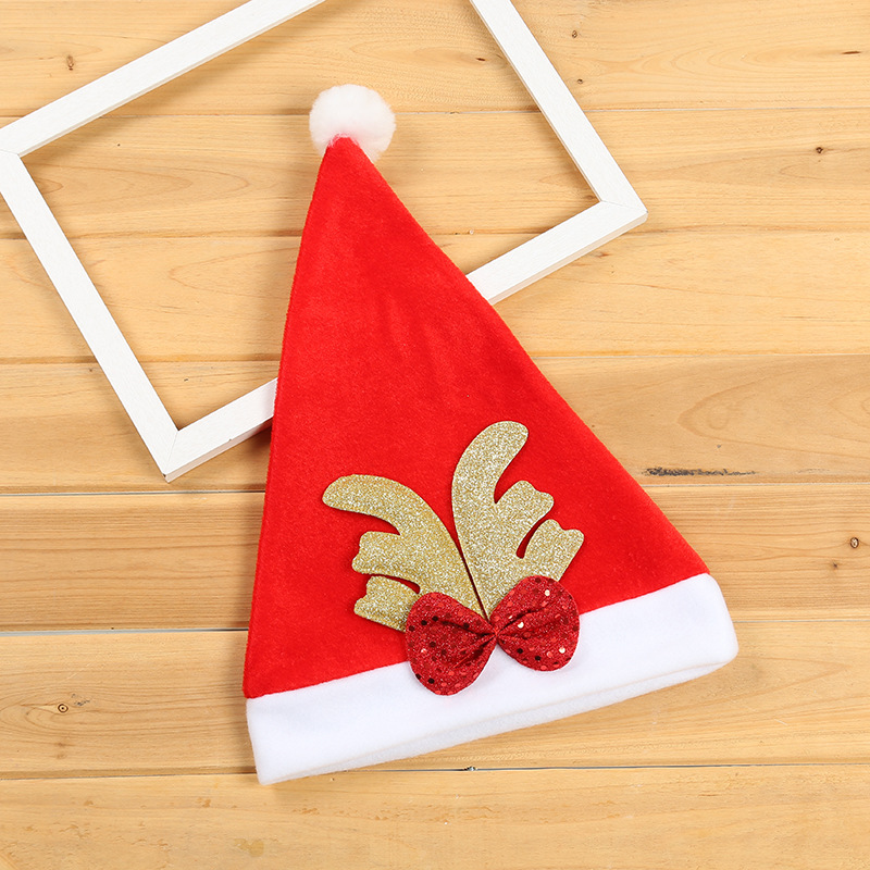 Christmas Decorations Brushed Gold Powder Antlers Children&#039;s Christmas Hat Christmas Decorations Gifts Foreign Trade