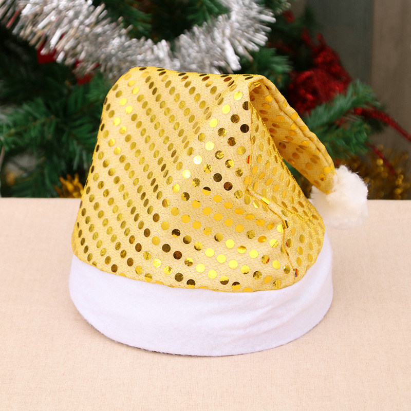 Christmas Adult Christmas Hat Sequined Christmas Decorative Cap Christmas Hat for the Elderly Party Performance Decorations Cap