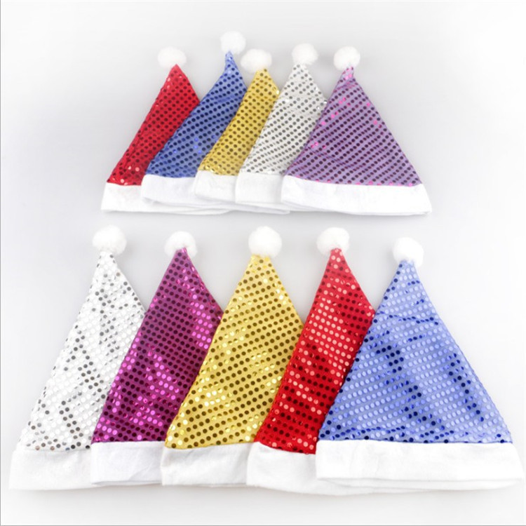 Christmas Adult Christmas Hat Sequined Christmas Decorative Cap Christmas Hat for the Elderly Party Performance Decorations Cap