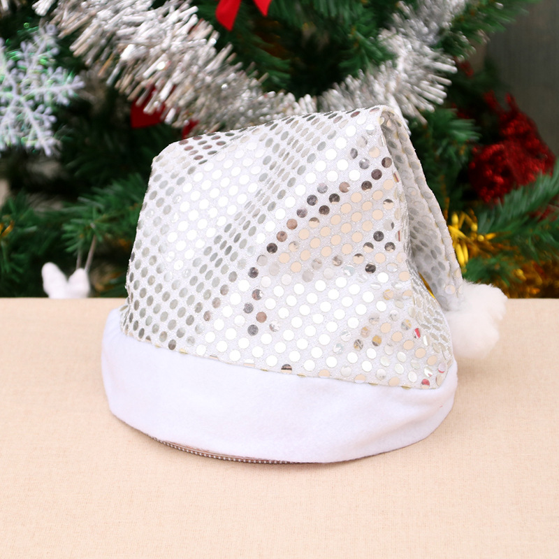 Christmas Adult Christmas Hat Sequined Christmas Decorative Cap Christmas Hat for the Elderly Party Performance Decorations Cap
