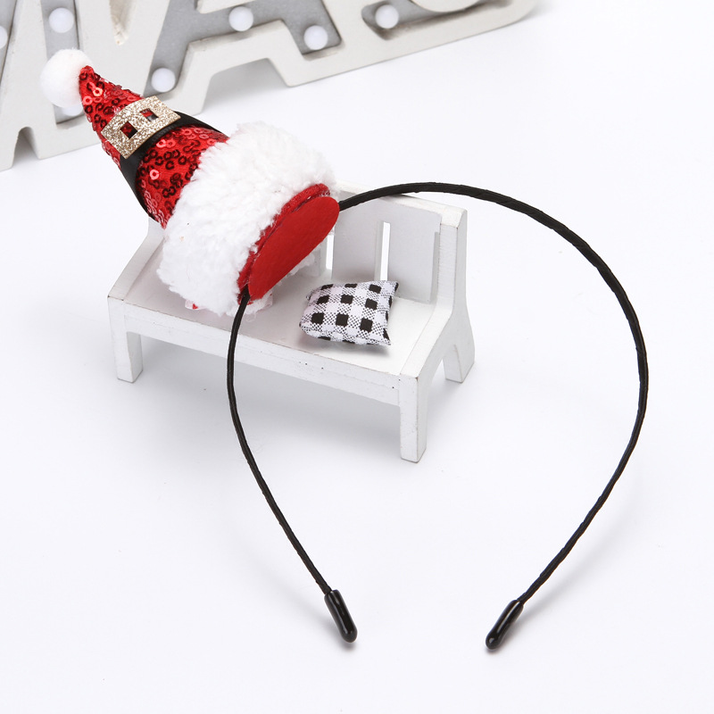 Christmas Headband/Hairpin Creative Party Headdress Christmas Hat Sequins Cute Cartoon Headwear Wholesale