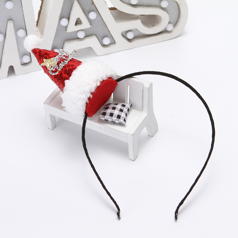 Christmas Headband/Hairpin Creative Party Headdress Christmas Hat Sequins Cute Cartoon Headwear Wholesale